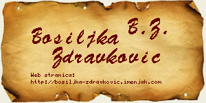Bosiljka Zdravković vizit kartica